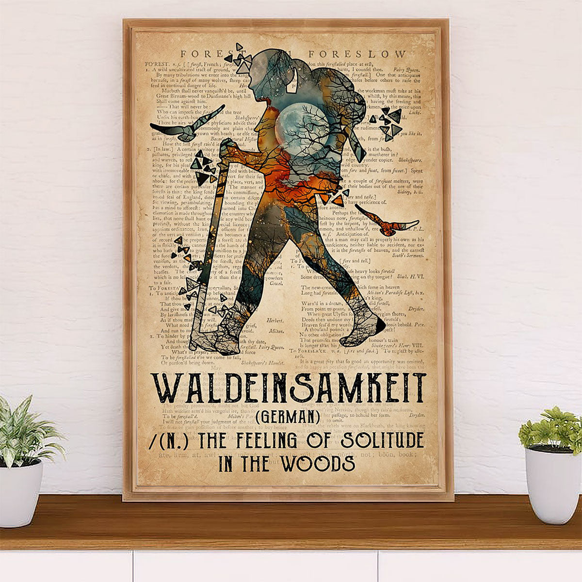 Camping Poster | Waldeinsamkeit German Definition | Wall Art Gift for Camper