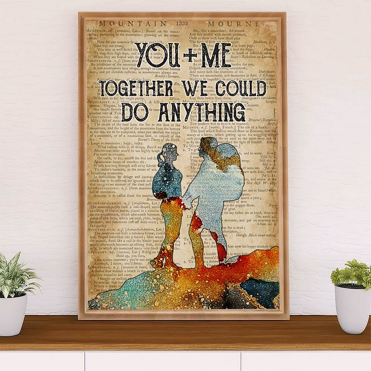 Camping Canvas | Couple - You & Me Together We Could Do Anything | Wall Art Gift for Campers