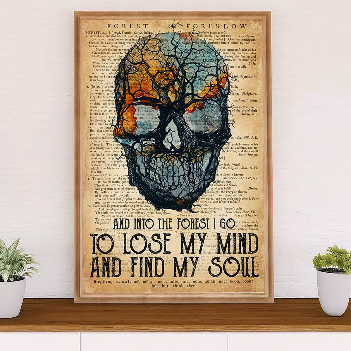 Camping Poster | Into The Forest I Go To Lose My Mind | Wall Art Gift for Camper