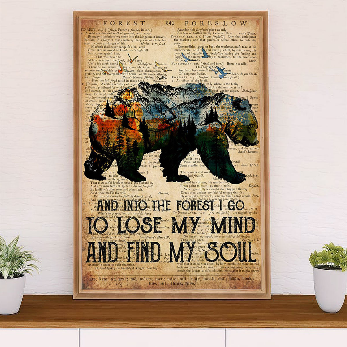 Camping Canvas | Into The Forest I Go To Lose My Mind | Wall Art Gift for Campers