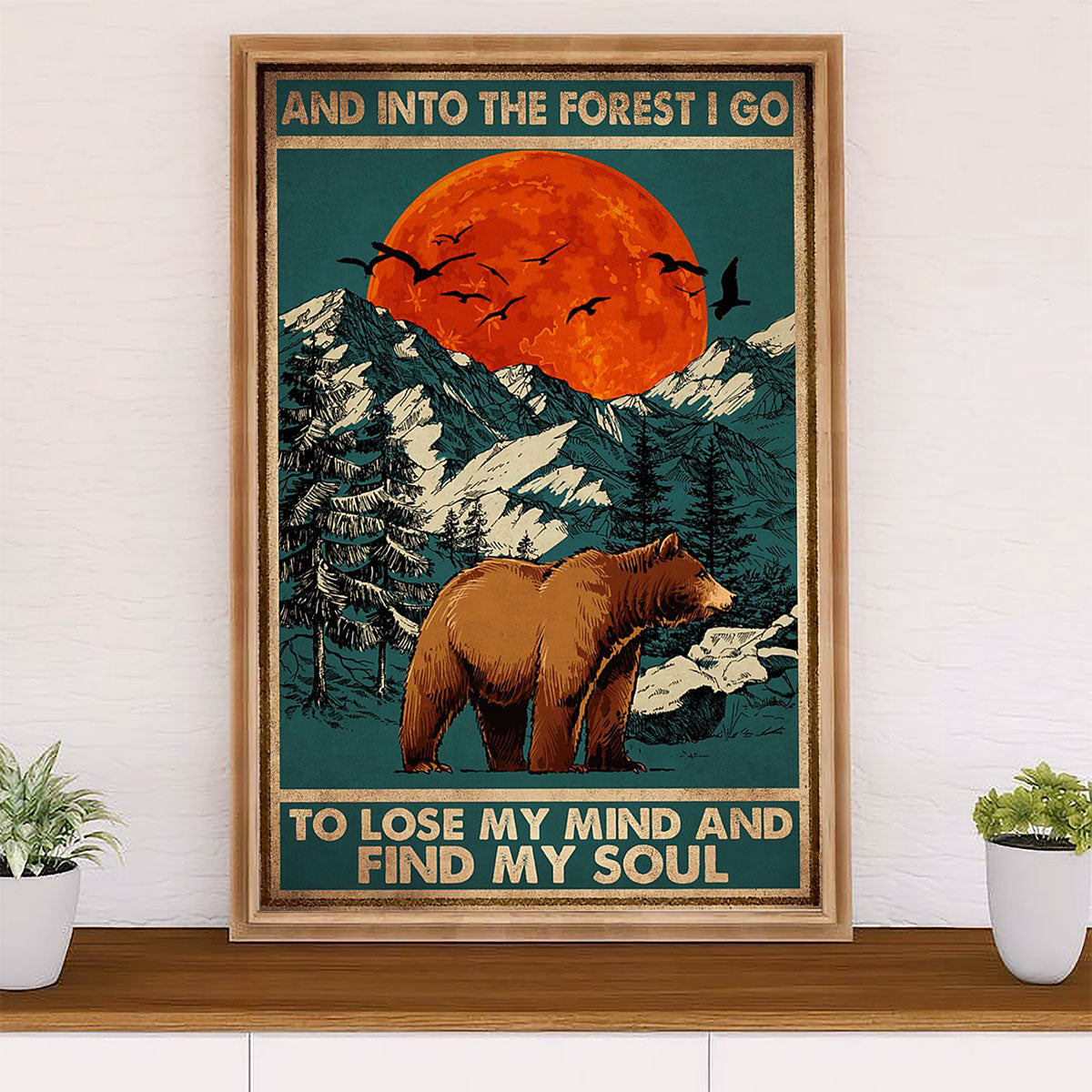 Camping Canvas | Into The Forest I Go To Lose My Mind | Wall Art Gift for Campers