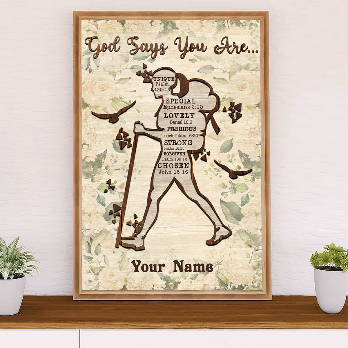 Camping Canvas | Personalized Girl's Name - God Says You Are | Wall Art Gift for Campers