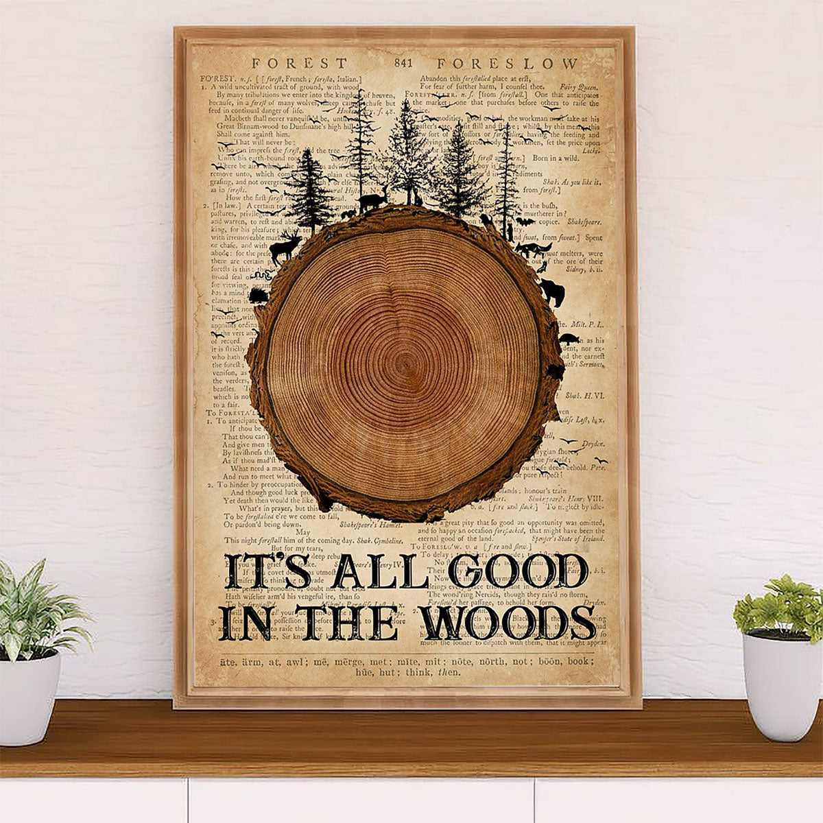 Camping Poster | It's All Good In The Woods | Wall Art Gift for Camper