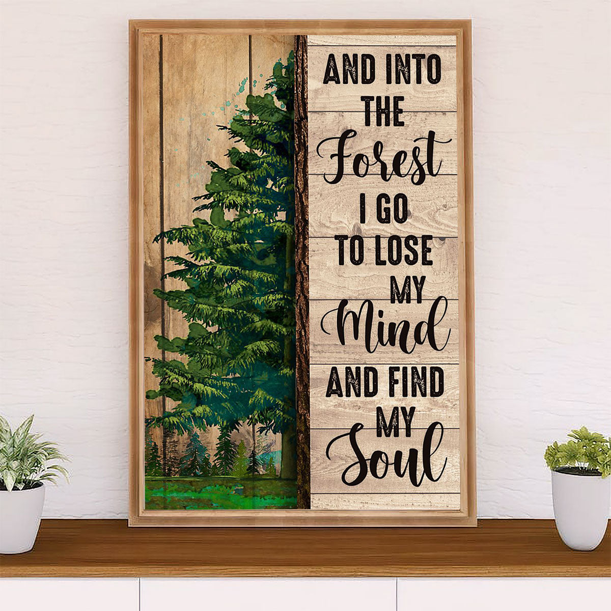 Camping Canvas | Into The Forest I Go To Lose My Mind | Wall Art Gift for Campers