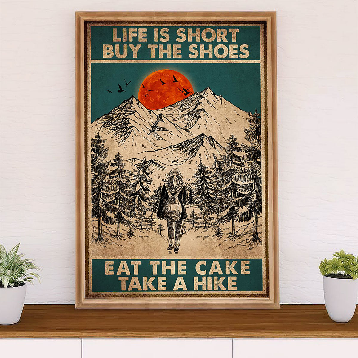 Camping Canvas | Girl - Life Is Short Buy The Shoes | Wall Art Gift for Campers