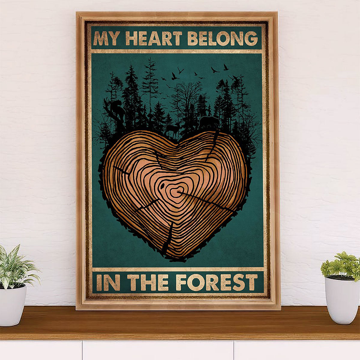 Camping Canvas | My Heart Belong In The Forest | Wall Art Gift for Campers