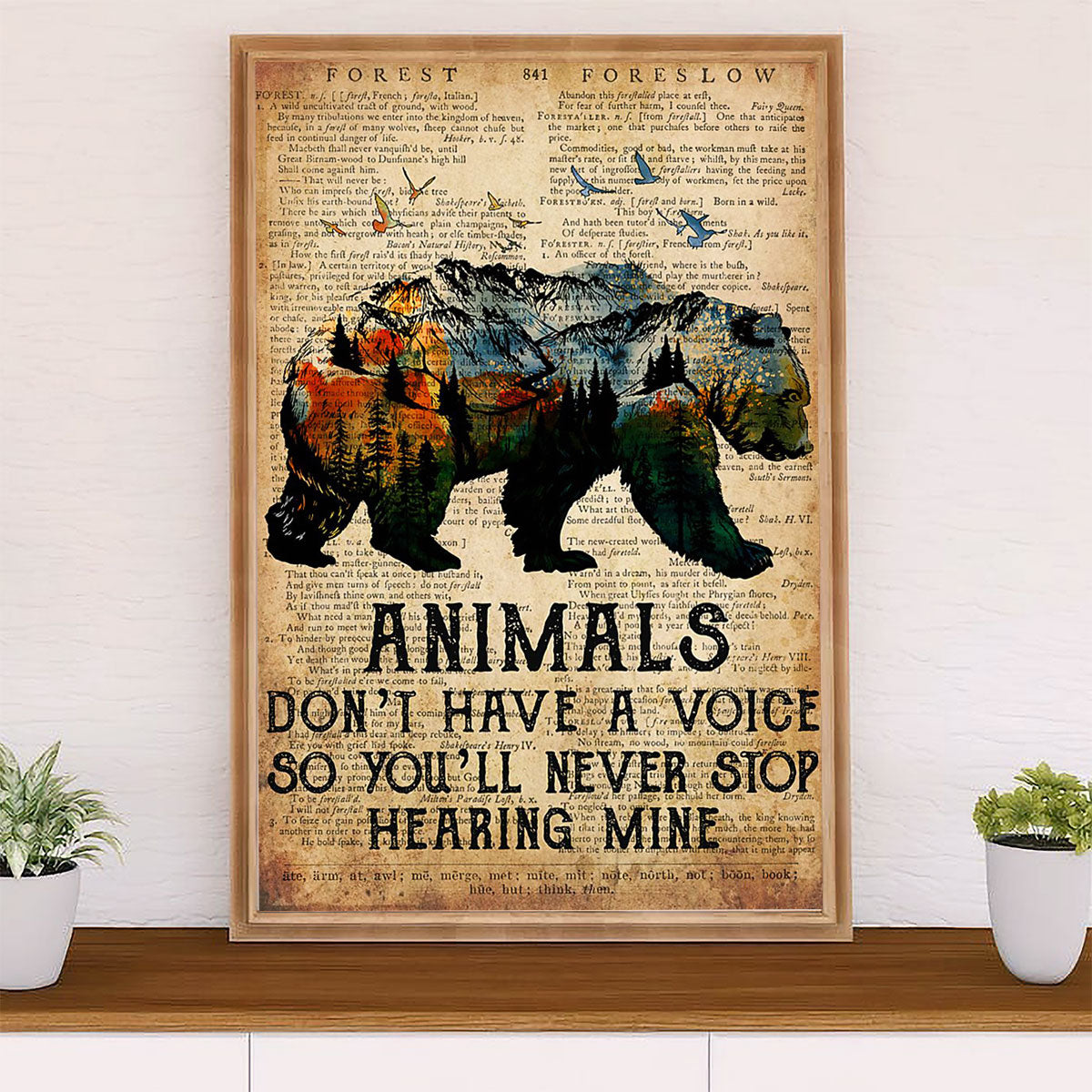 Camping Canvas | Animals Don't Have A Voice | Wall Art Gift for Campers