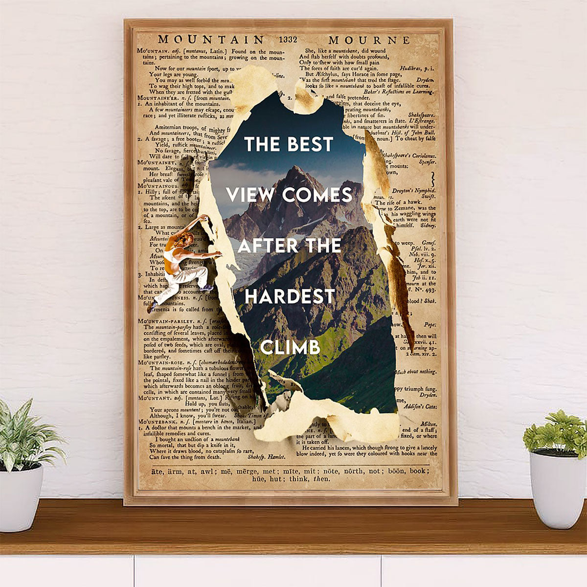 Camping Poster | The Best View Comes After The Hardest Climb | Wall Art Gift for Camper