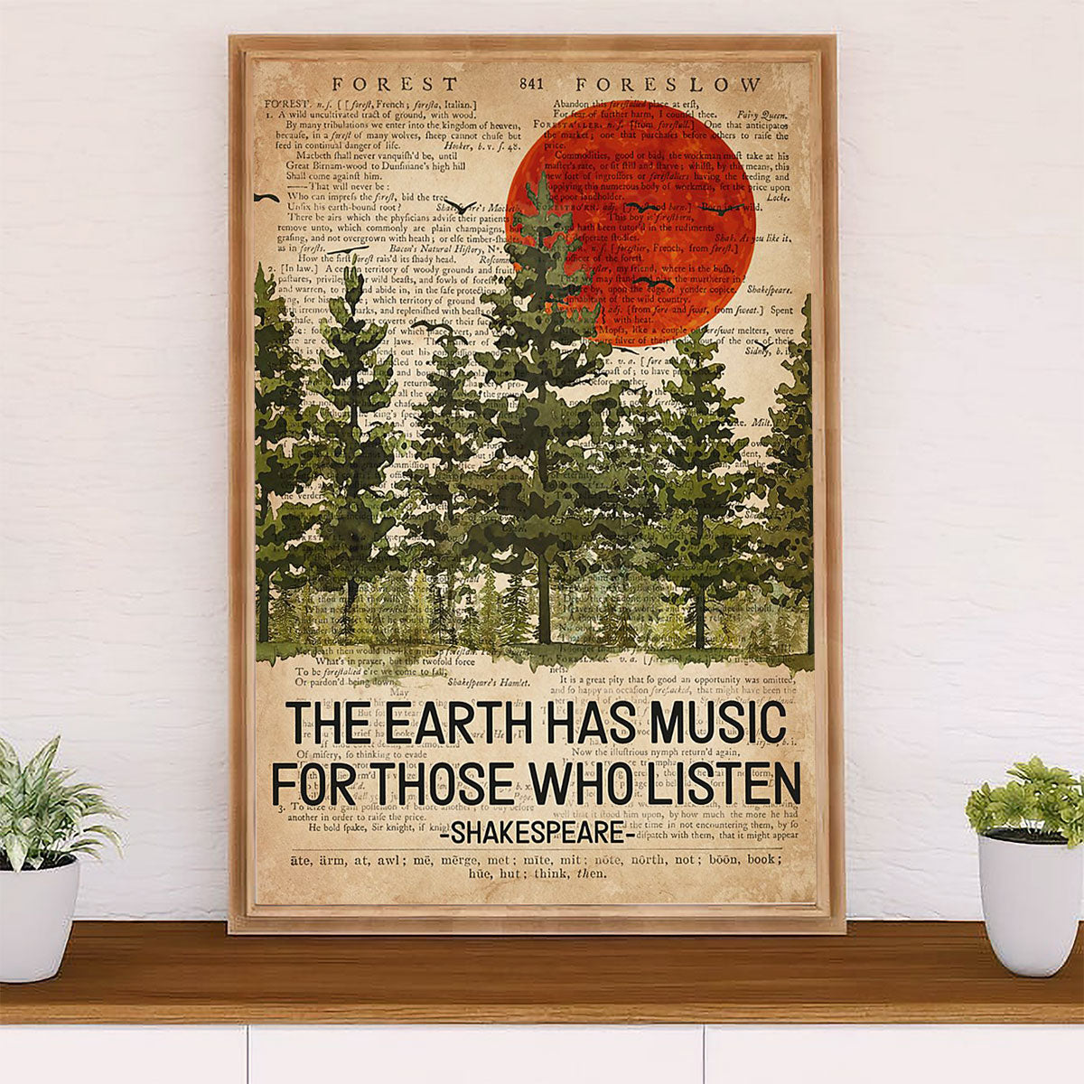 Camping Canvas | The Earth Has Music For Those Who Listen | Wall Art Gift for Campers