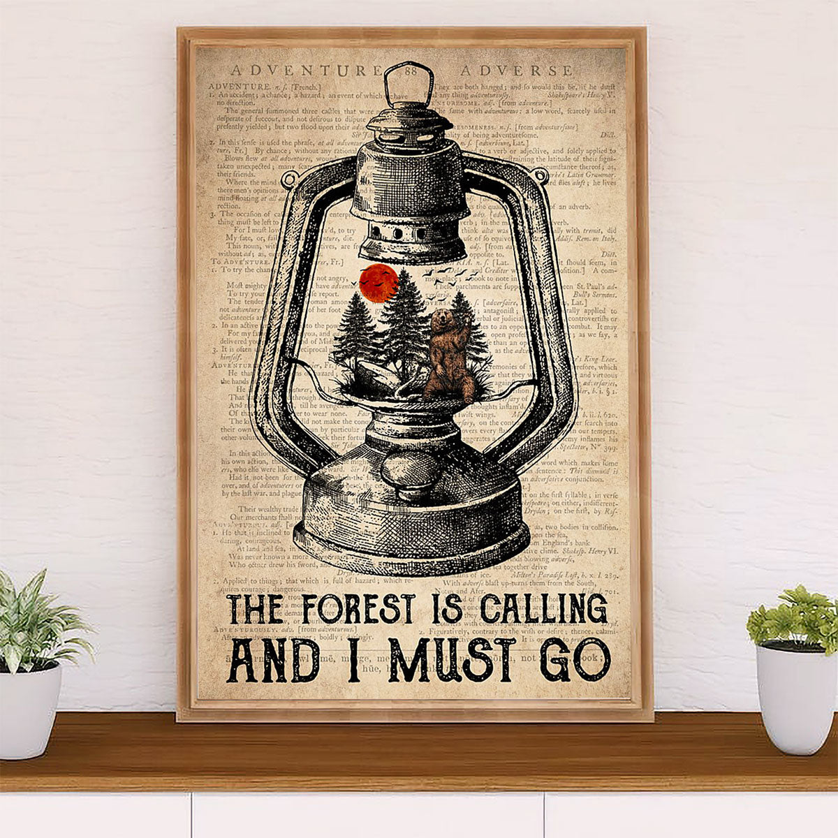 Camping Poster | The Forest Is Calling & I Must Go | Wall Art Gift for Camper