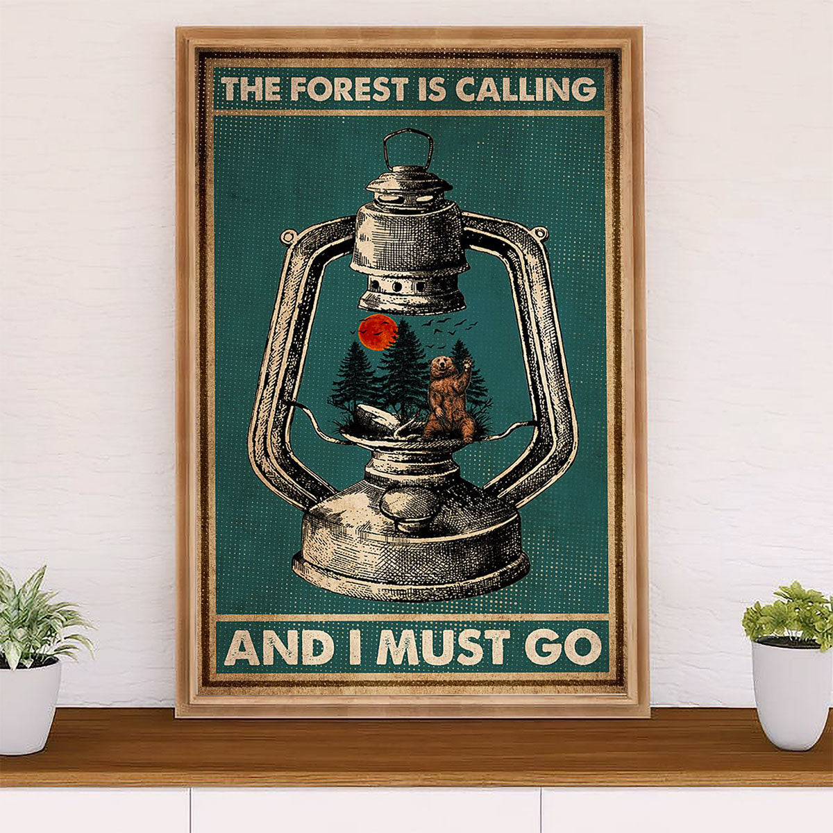 Camping Poster | The Forest Is Calling & I Must Go | Wall Art Gift for Camper