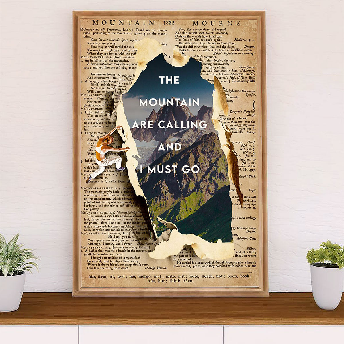 Camping Poster | The Mountains Are Calling & I Must Go | Wall Art Gift for Camper