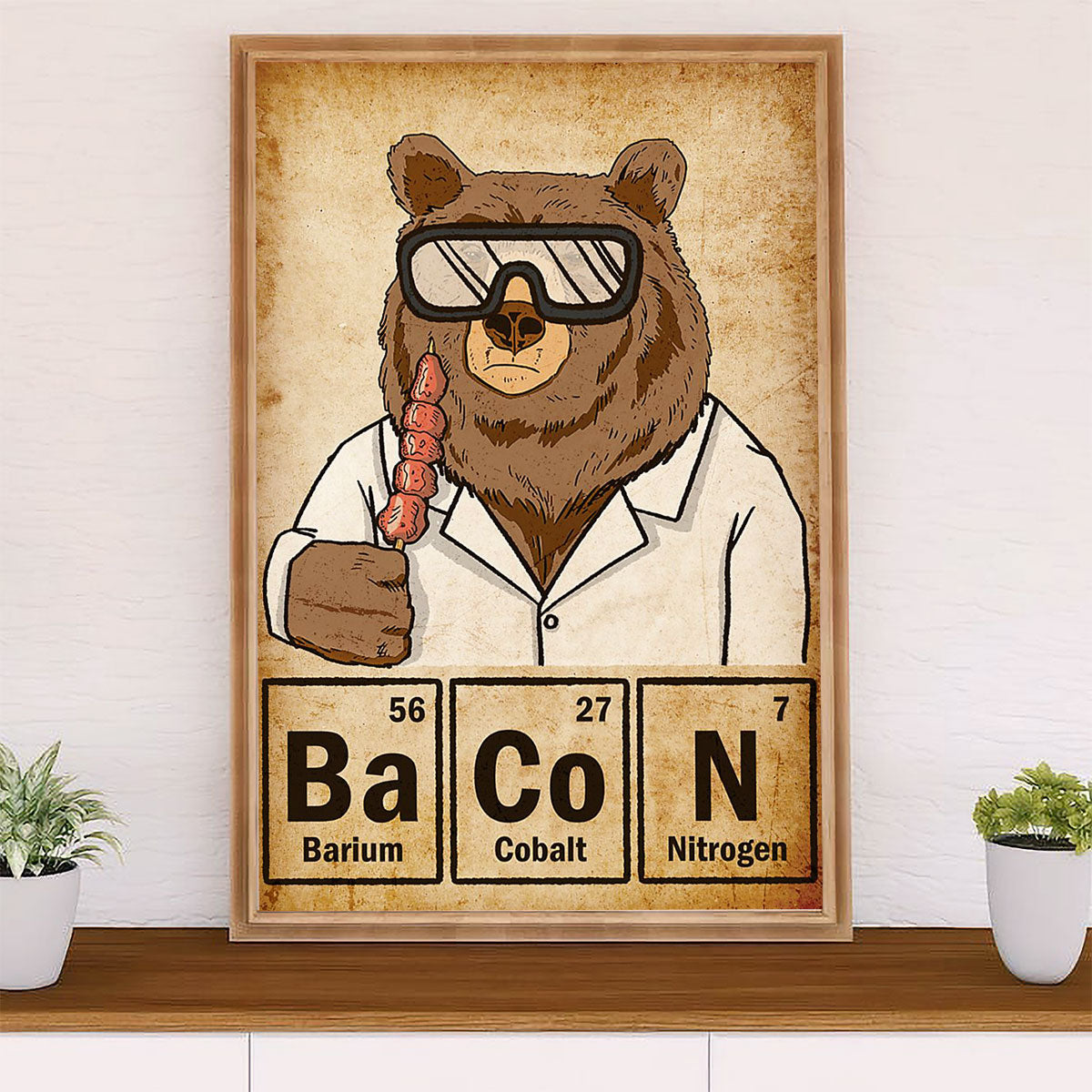 Camping Canvas | Funny Bear Bacon | Wall Art Gift for Campers