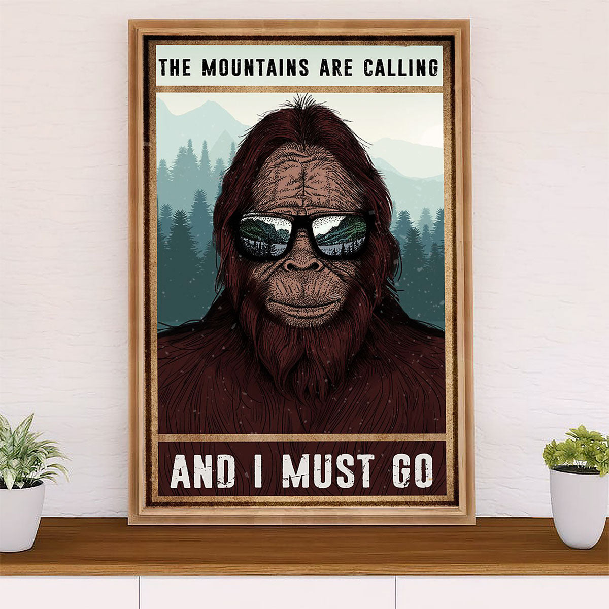Camping Poster | The Mountains Are Calling & I Must Go | Wall Art Gift for Camper