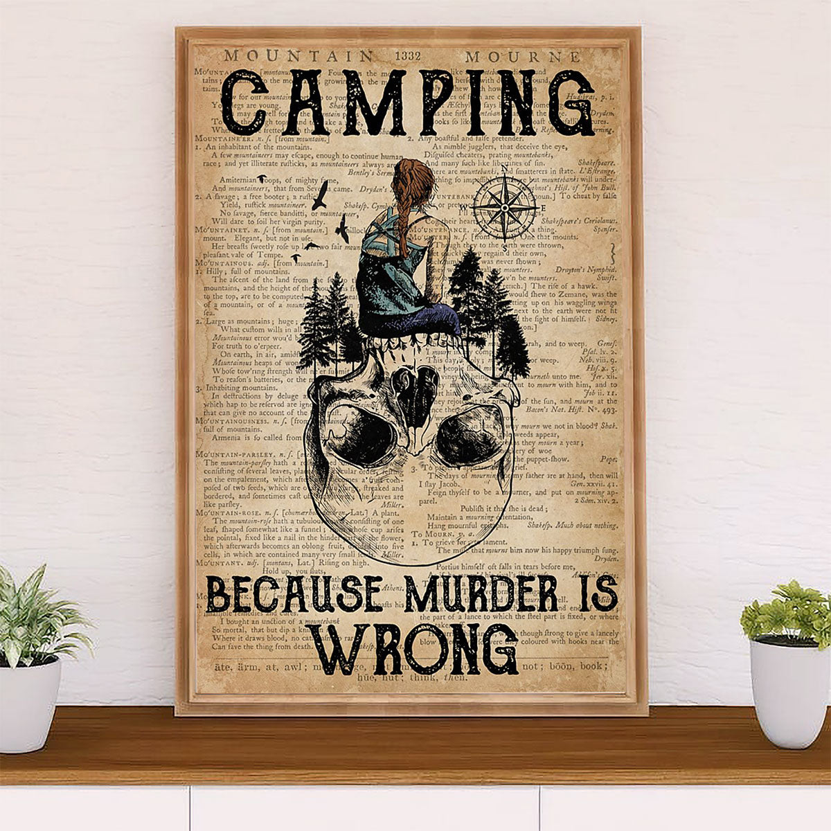 Camping Canvas | Camping Because Murder Is Wrong | Wall Art Gift for Campers