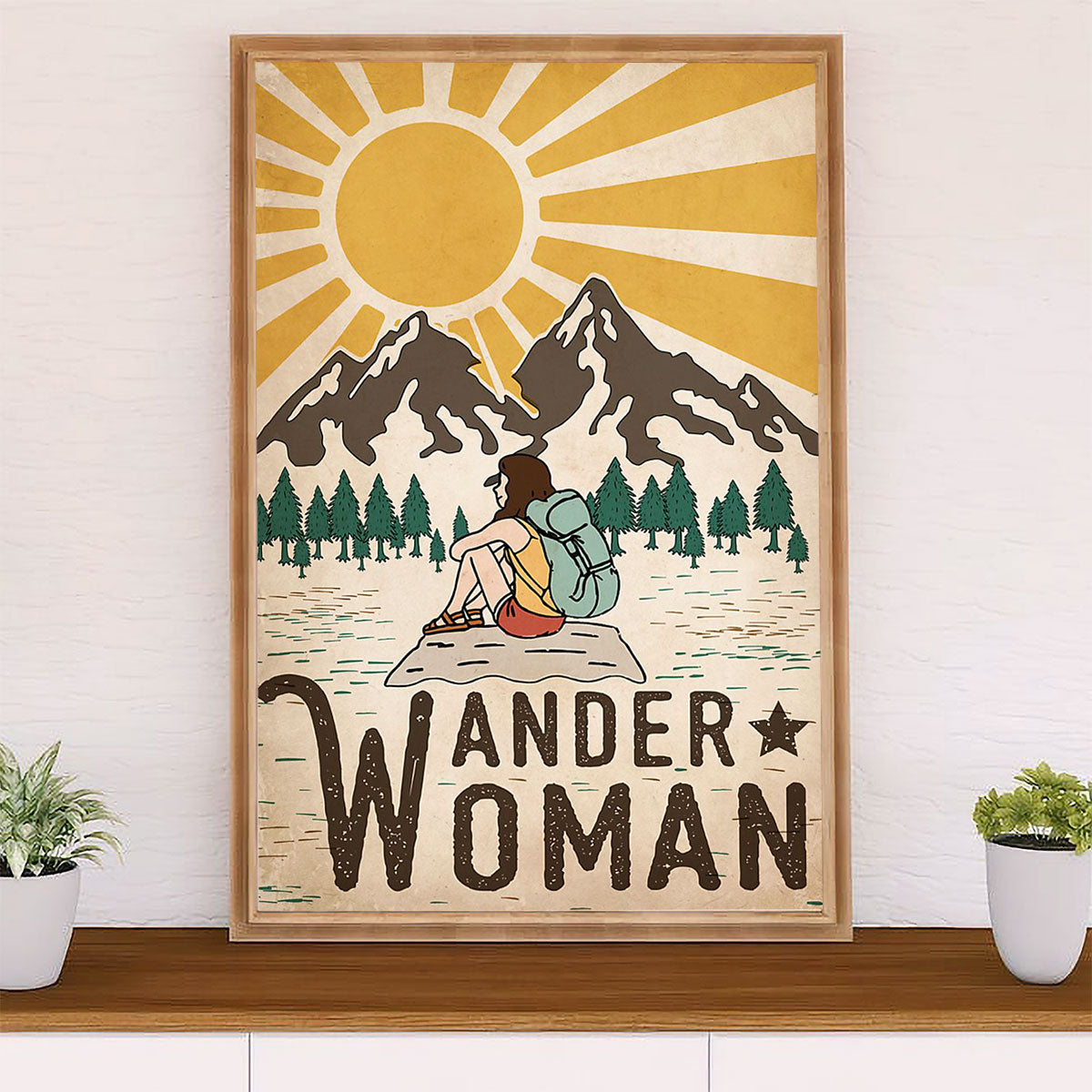 Camping Poster | Wander Woman | Wall Art Gift for Camper