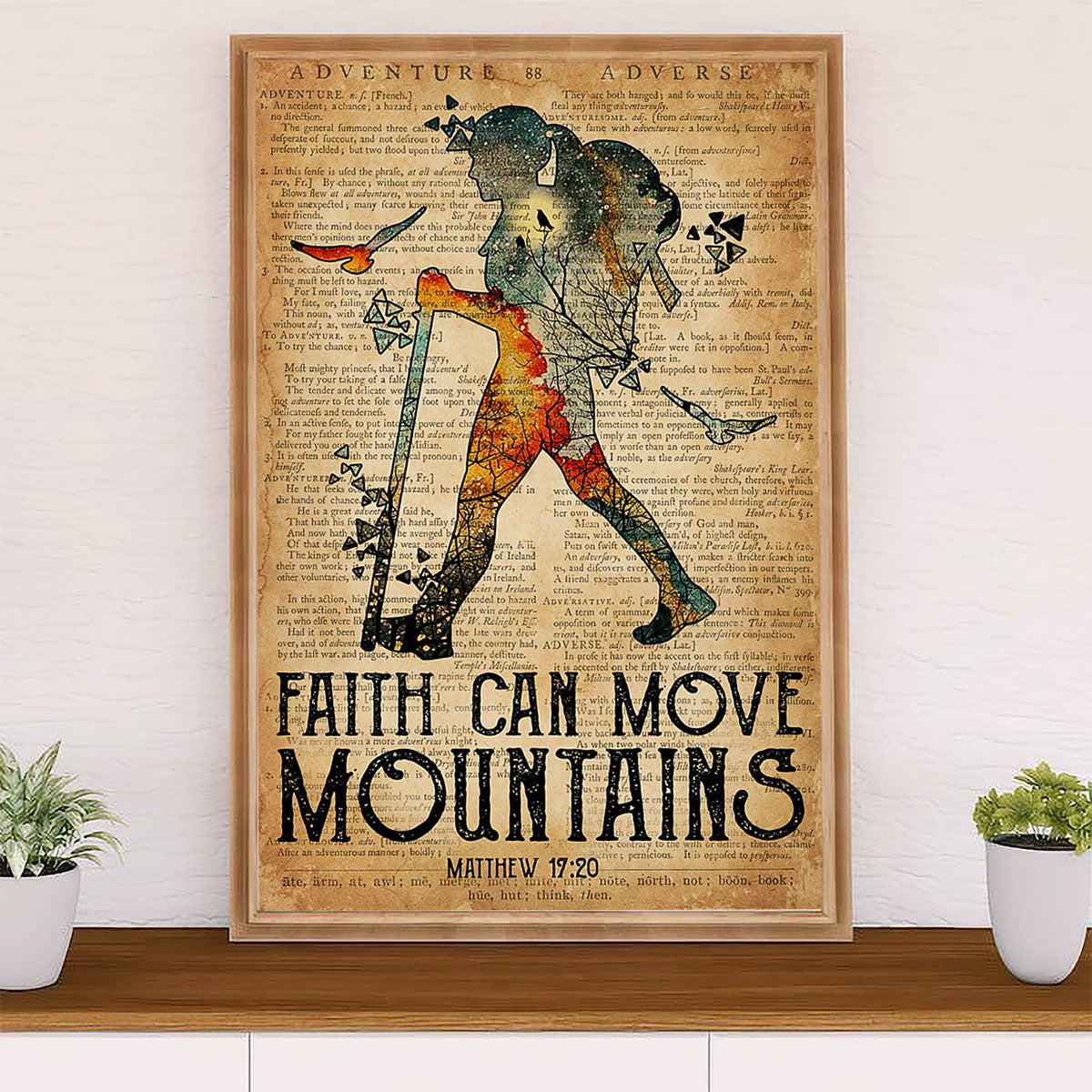 Camping Poster | Faith Can Move Mountains | Wall Art Gift for Camper