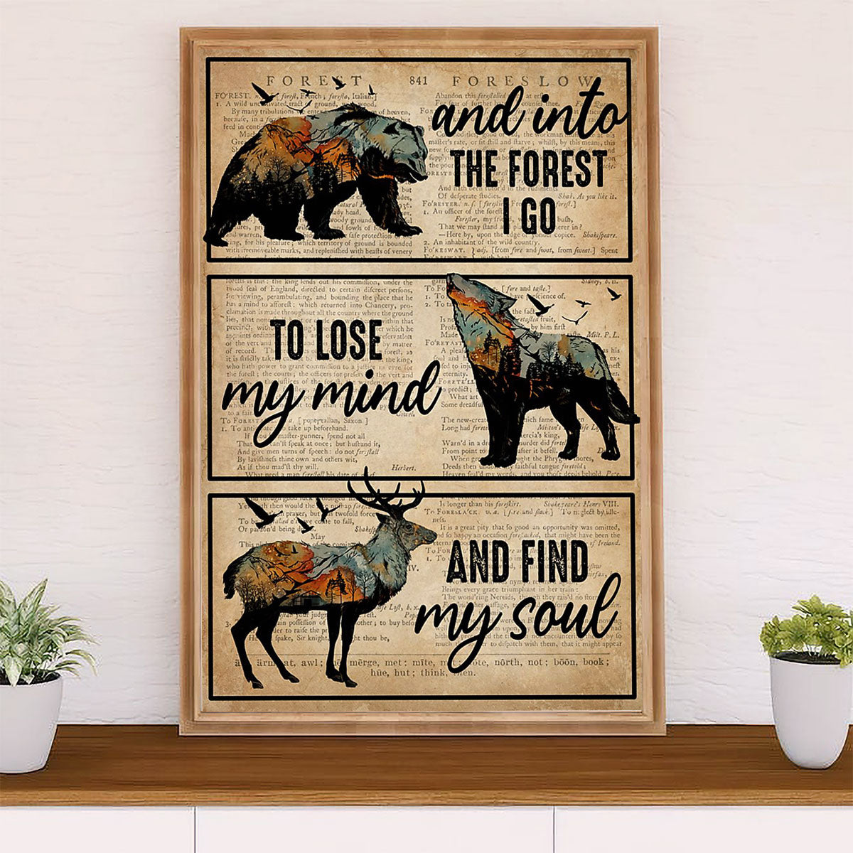 Camping Poster | And Into The Fores I Go To Lose My Mind | Wall Art Gift for Camper