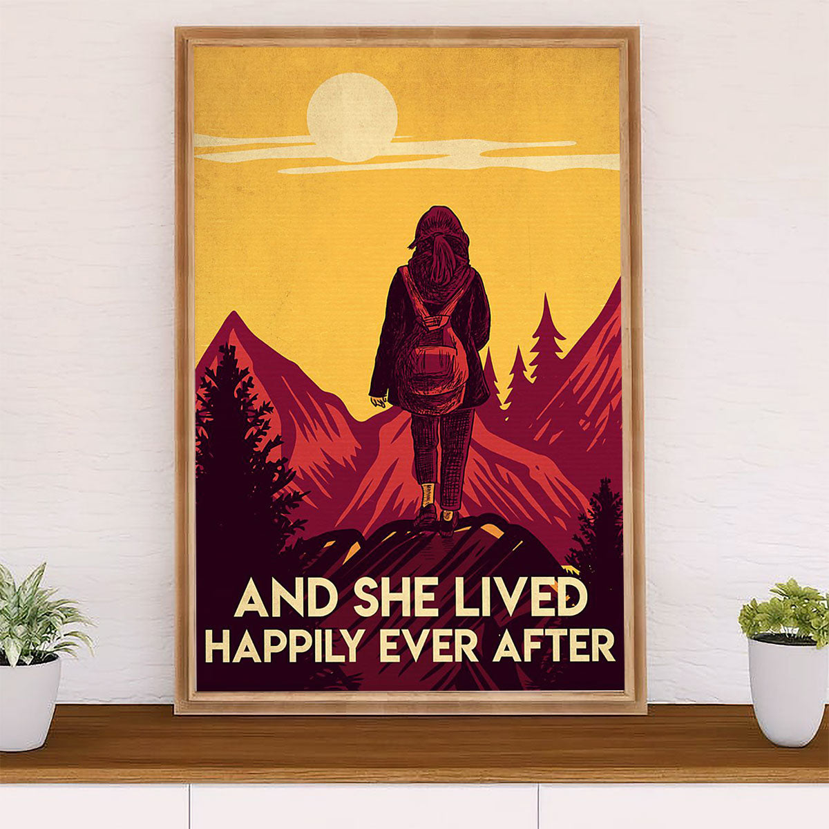 Camping Poster | And She Lived Happily Ever After | Wall Art Gift for Camper