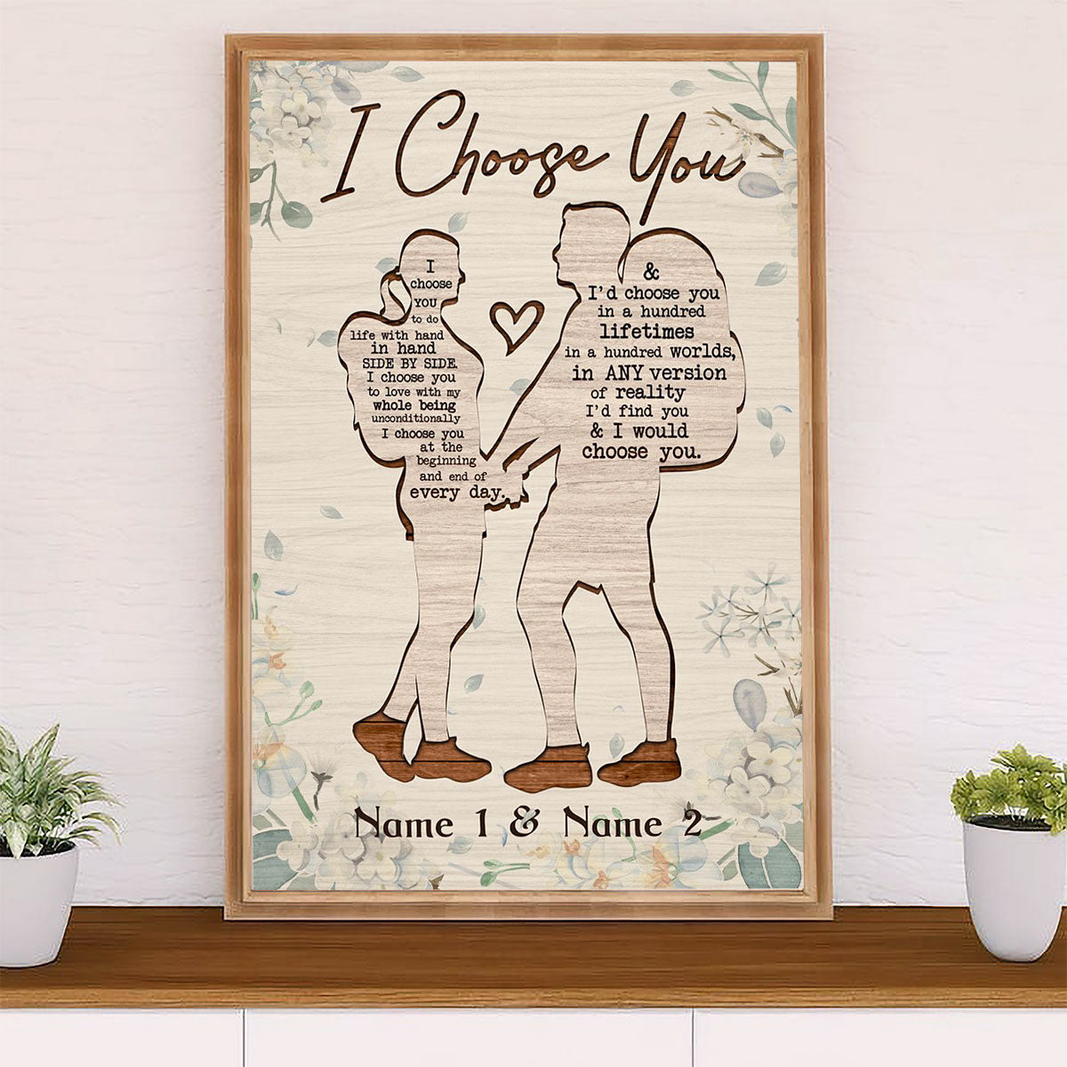 Camping Poster | Personalized Couple Name - I Choose You | Wall Art Gift for Camper