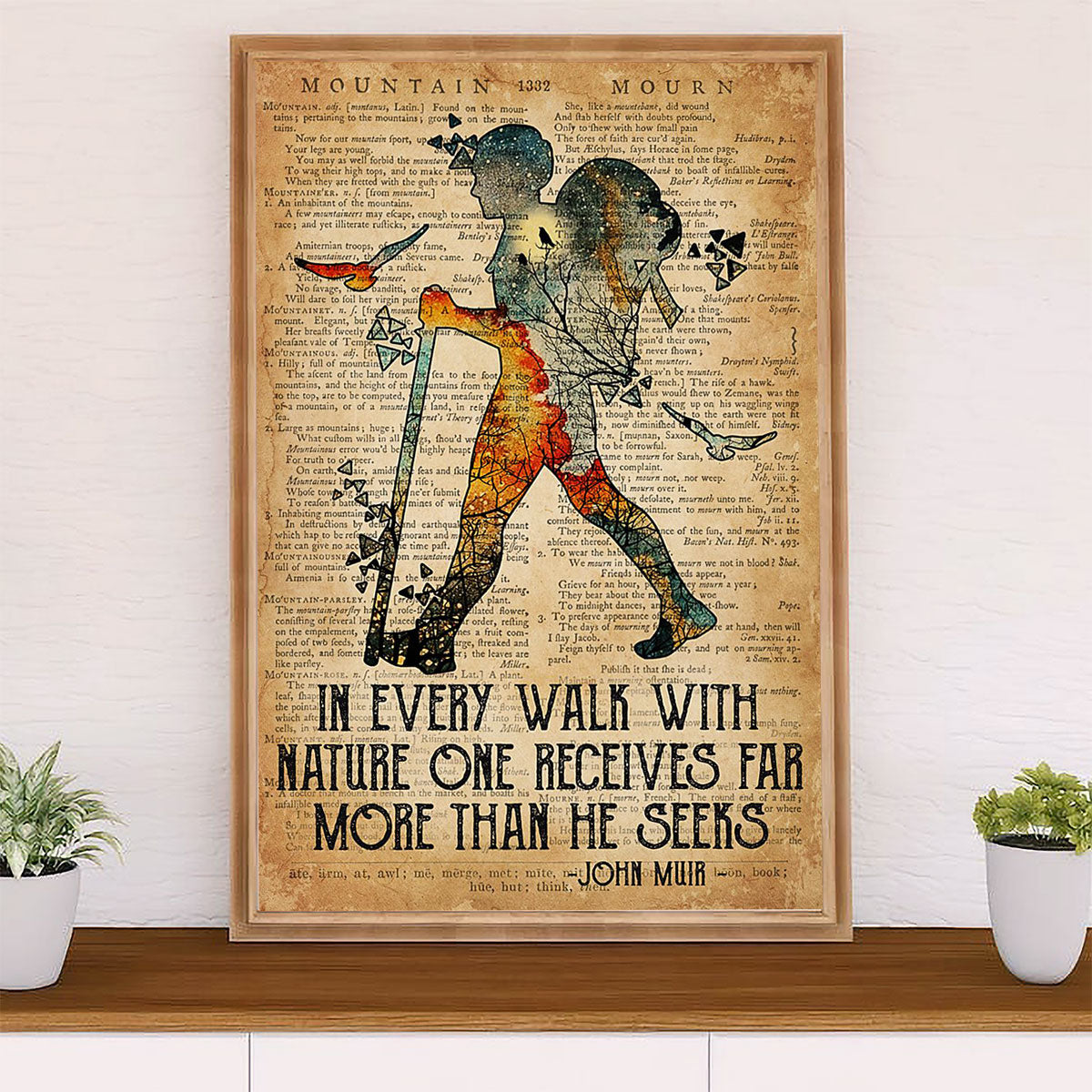 Camping Poster | Hiking - In Every Walk With Nature | Wall Art Gift for Camper