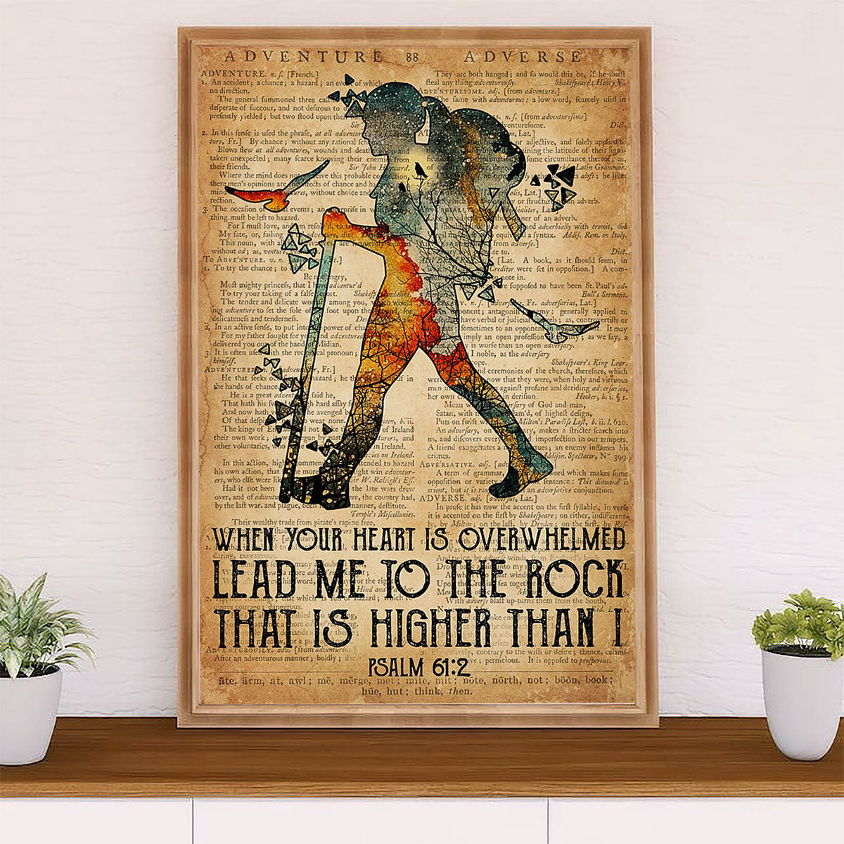 Camping Poster | Hiking - When Your Heart Is Overwhelmed | Wall Art Gift for Camper