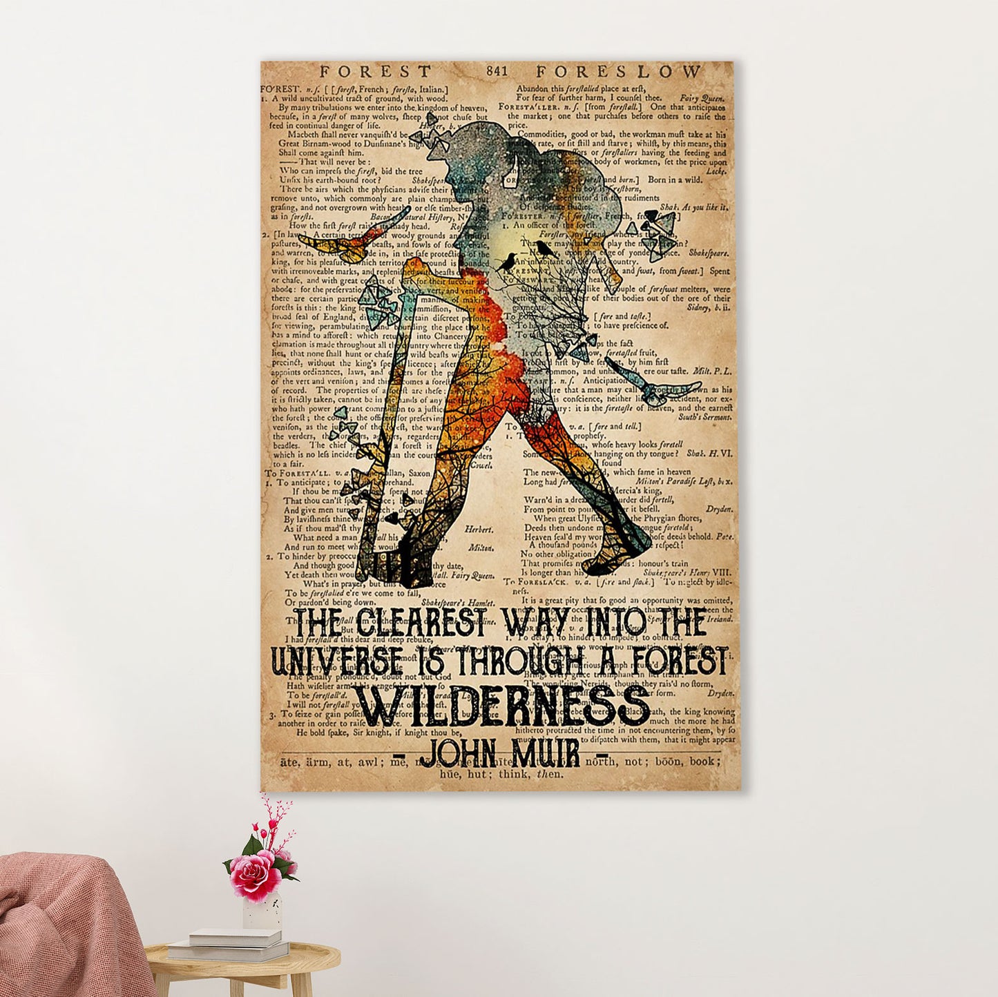 Camping Poster | Hiking - The Clearest Way Into The Universe | Wall Art Gift for Camper