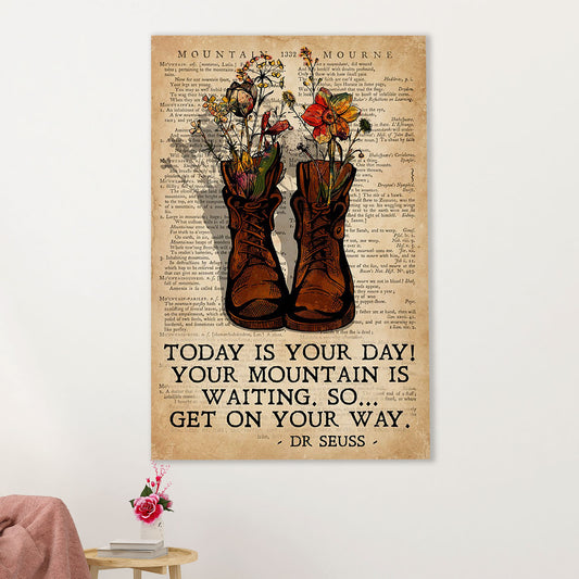 Camping Canvas | Hiking - Today Is Your Day | Wall Art Gift for Campers