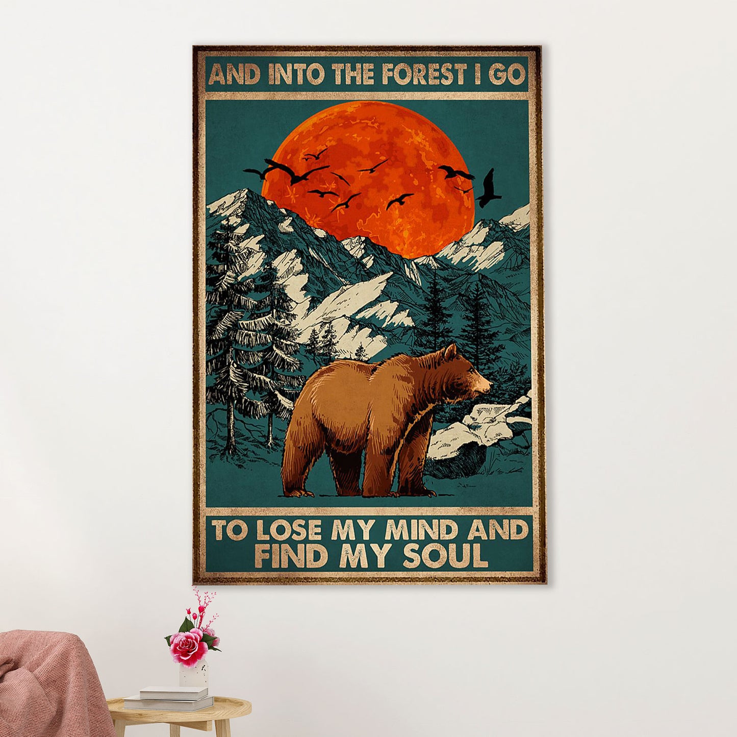 Camping Canvas | Into The Forest I Go To Lose My Mind | Wall Art Gift for Campers