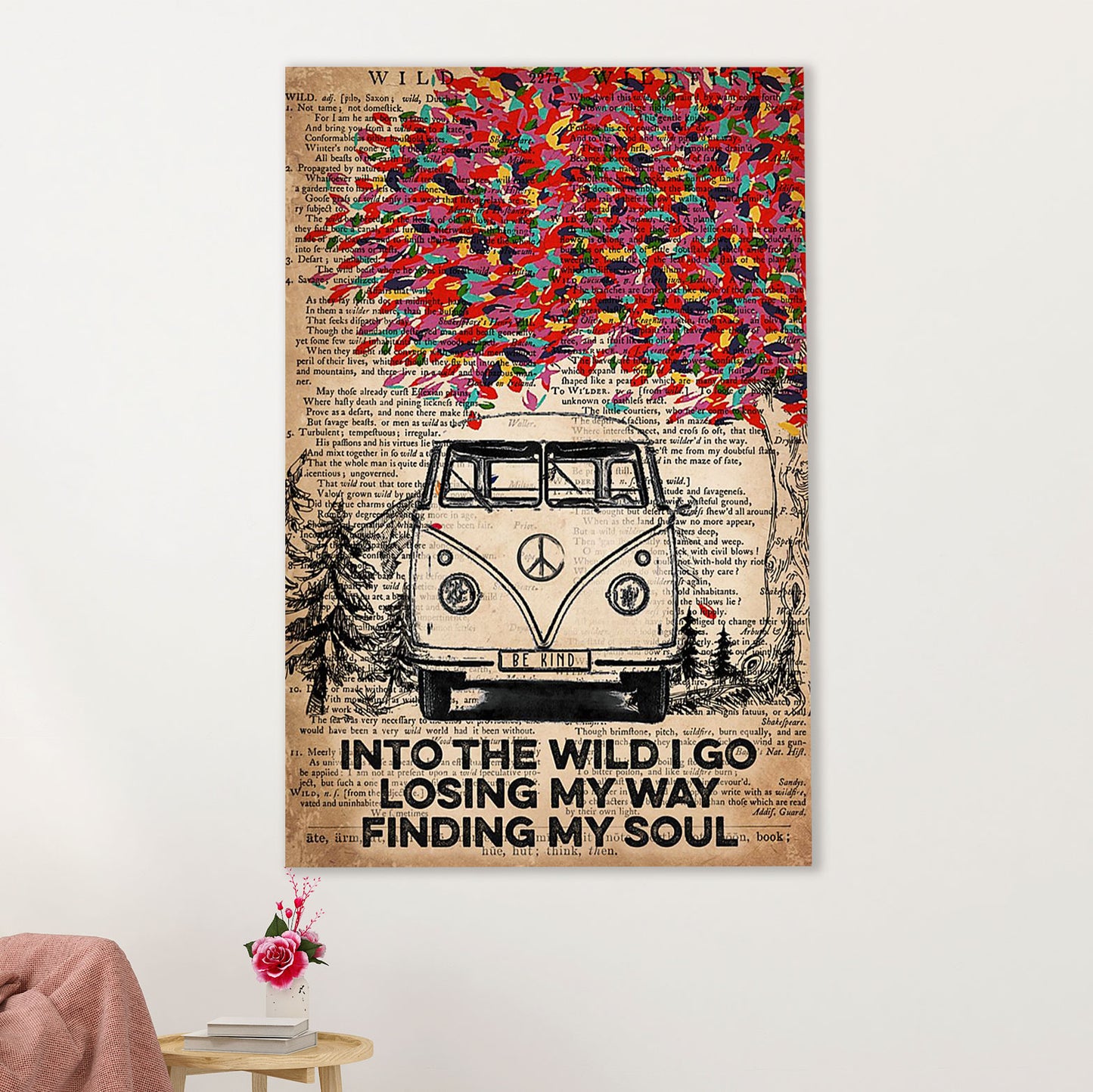 Camping Poster | Into The Wild I Go Losing My Way Finding My Soul | Wall Art Gift for Camper