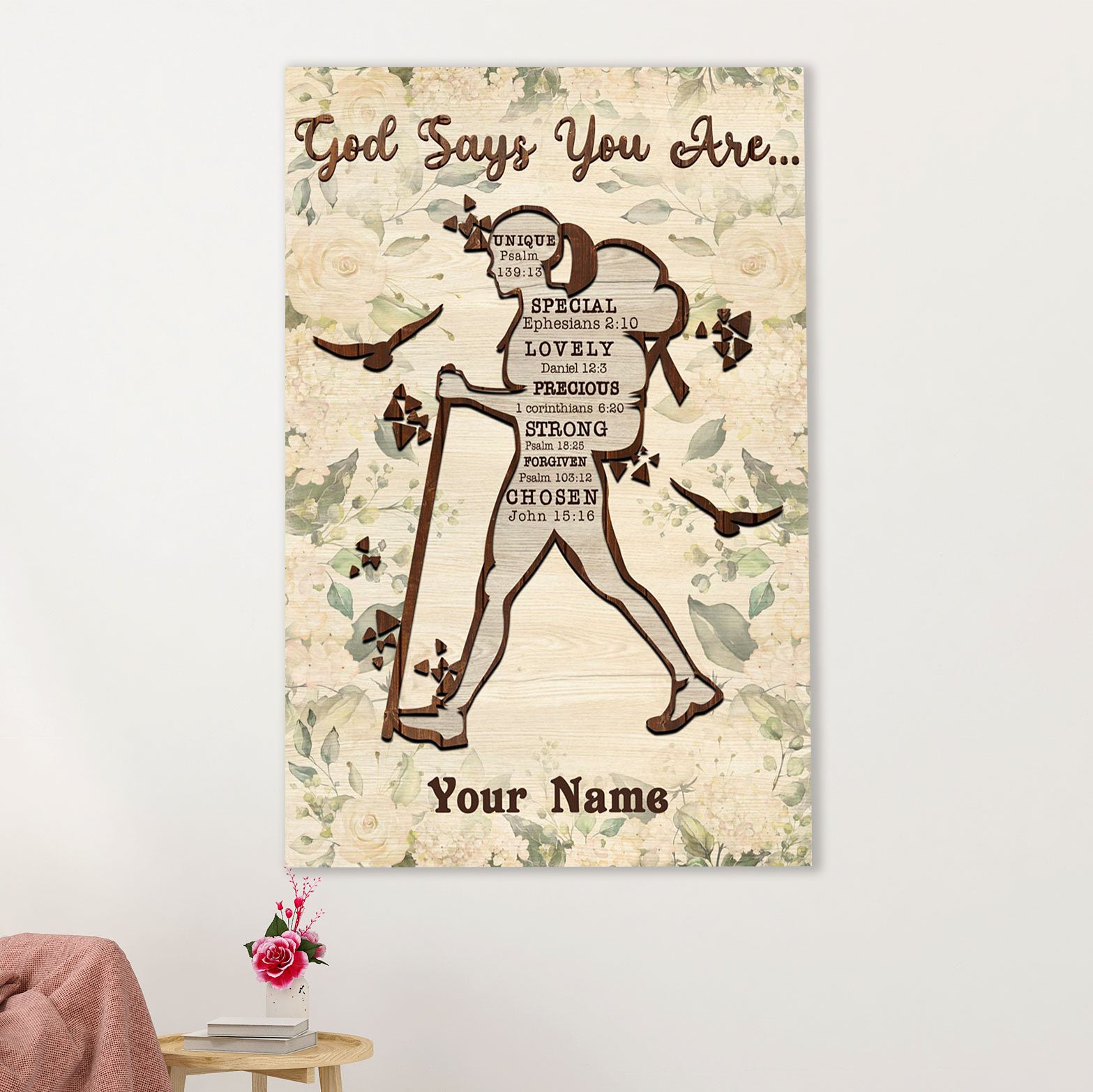 Camping Canvas | Personalized Girl's Name - God Says You Are | Wall Art Gift for Campers