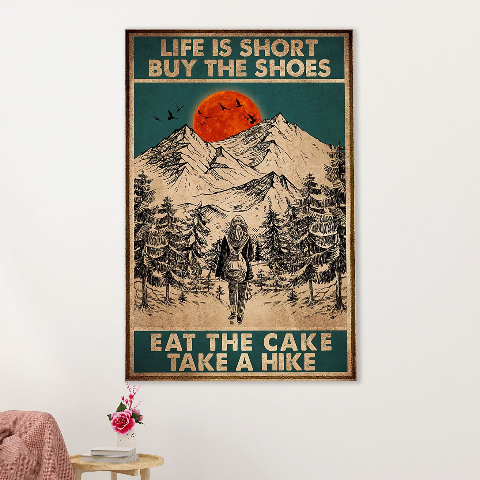Camping Canvas | Girl - Life Is Short Buy The Shoes | Wall Art Gift for Campers