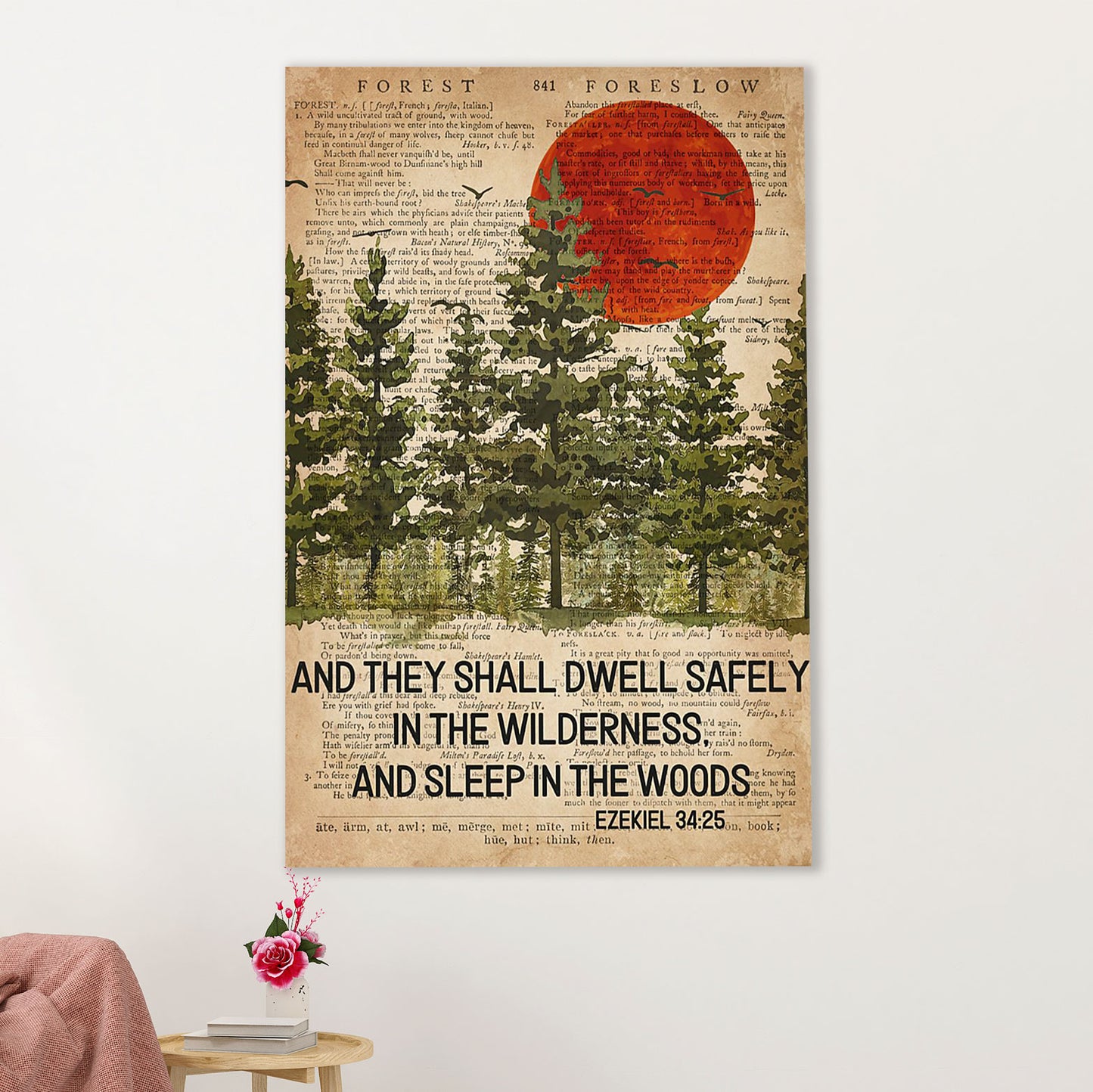 Camping Canvas | They Shall Dwell Safely In The Wilderness | Wall Art Gift for Campers