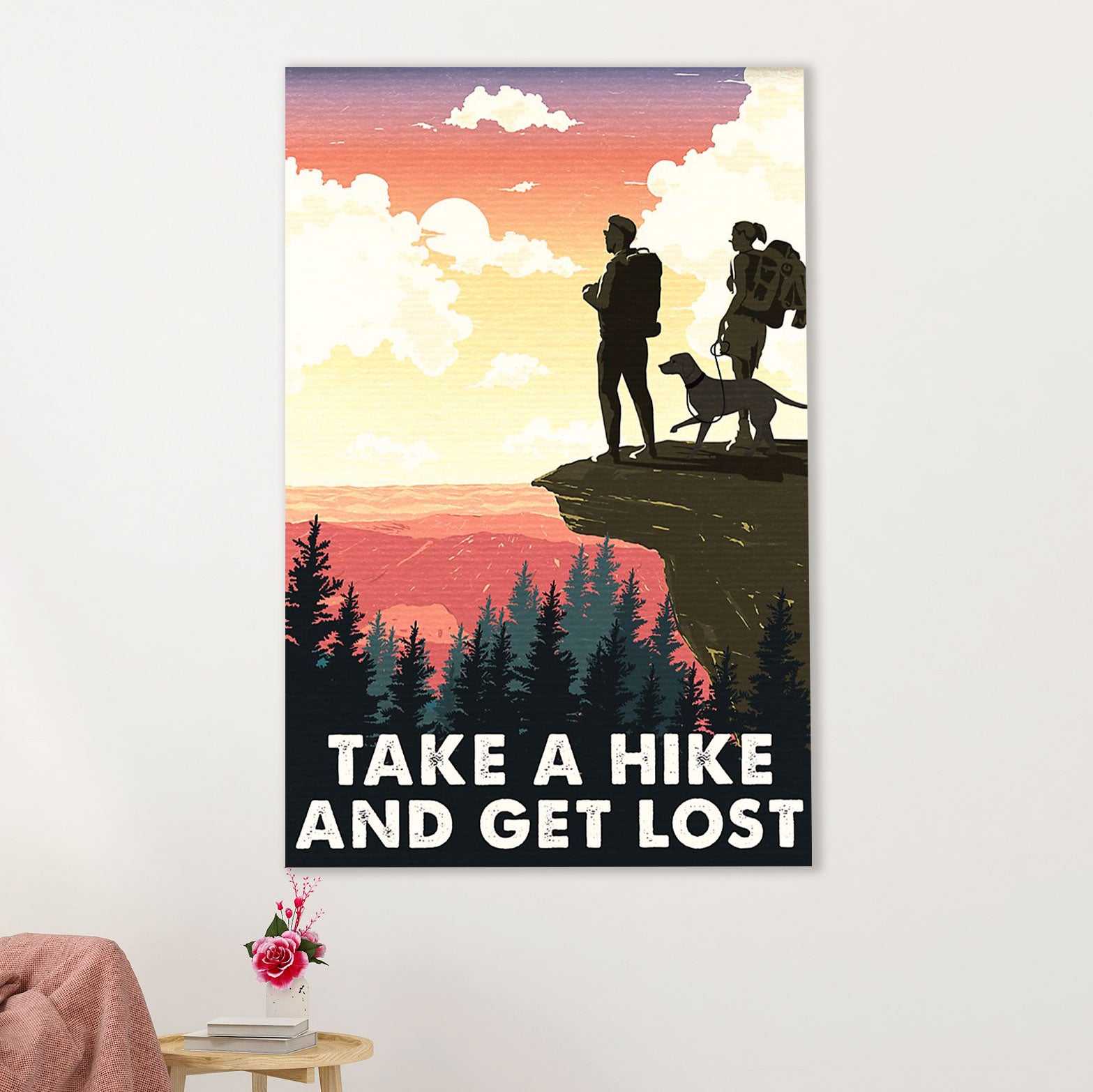 Camping Poster | Couple Loves Hiking - Take A Hike & Get Lost | Wall Art Gift for Camper