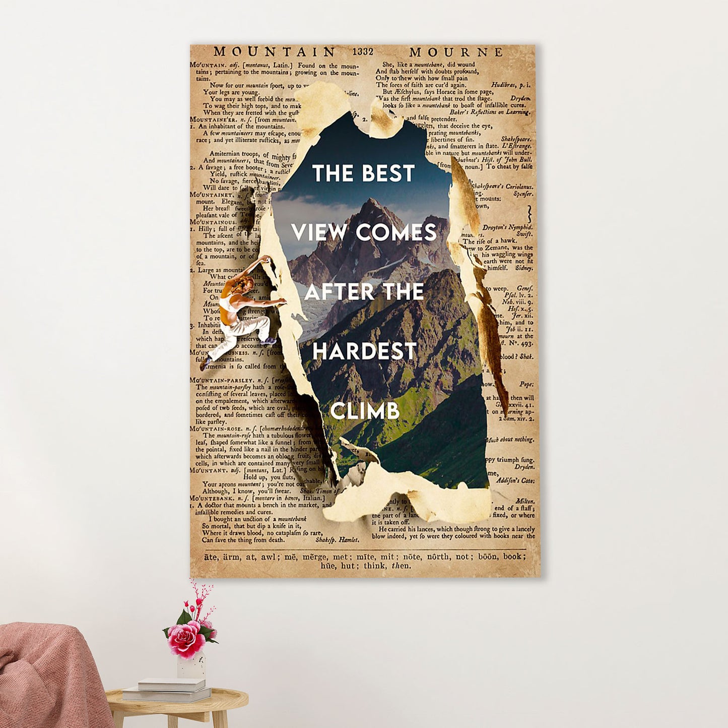 Camping Poster | The Best View Comes After The Hardest Climb | Wall Art Gift for Camper