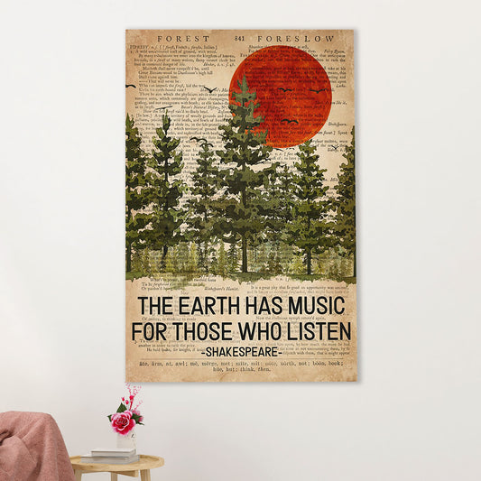 Camping Canvas | The Earth Has Music For Those Who Listen | Wall Art Gift for Campers