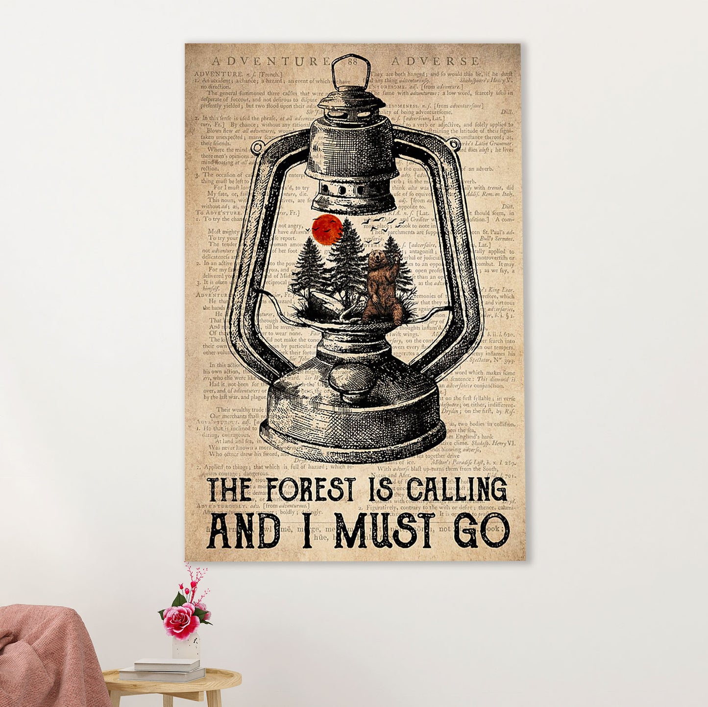 Camping Canvas | The Forest Is Calling & I Must Go | Wall Art Gift for Campers