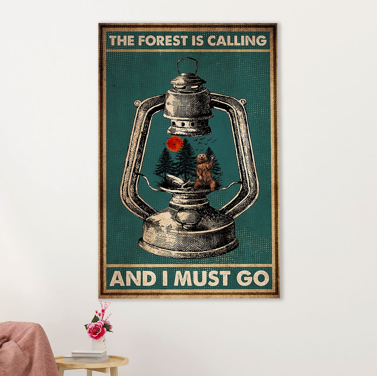 Camping Canvas | The Forest Is Calling & I Must Go | Wall Art Gift for Campers