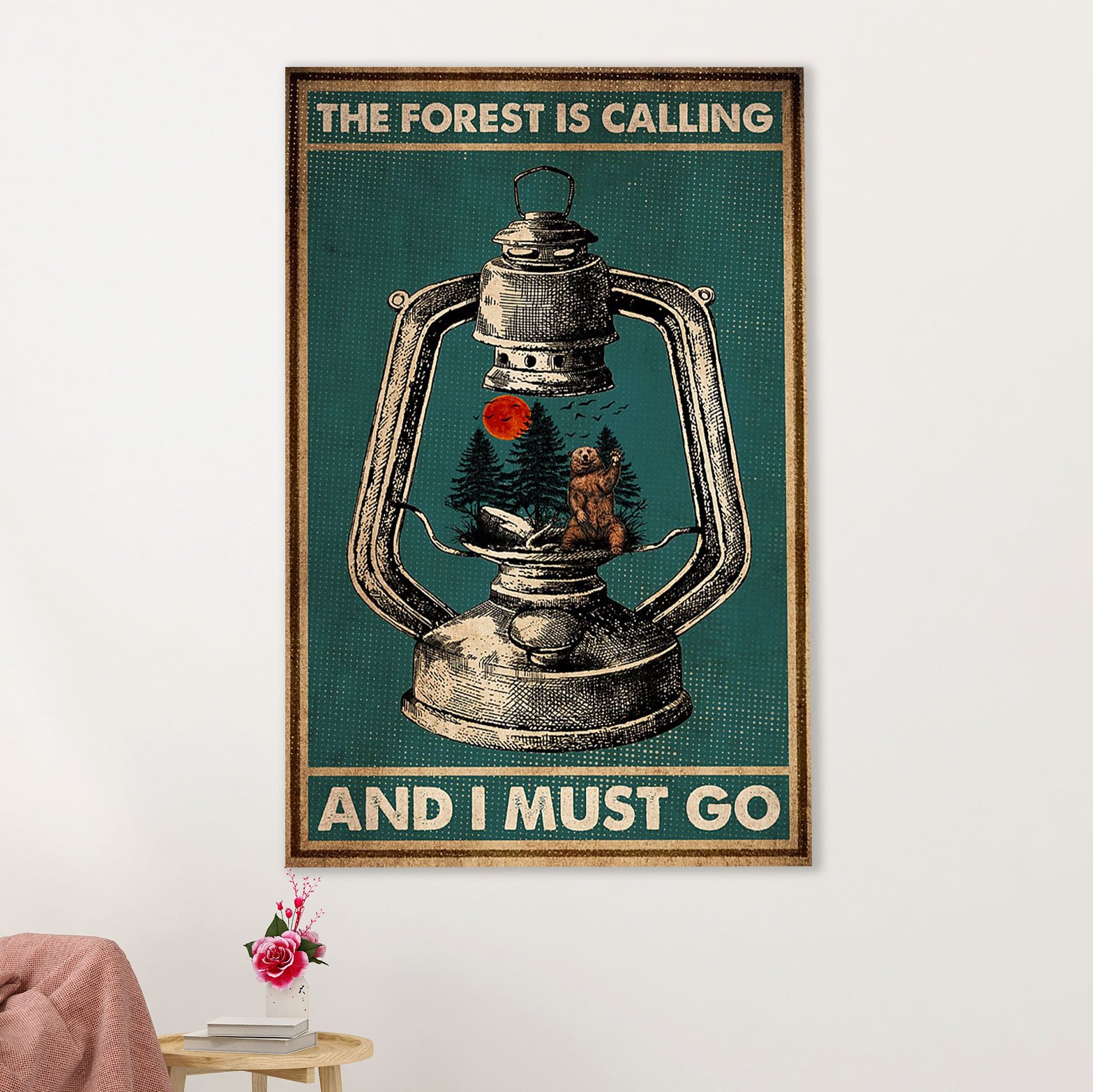 Camping Canvas | The Forest Is Calling & I Must Go | Wall Art Gift for Campers