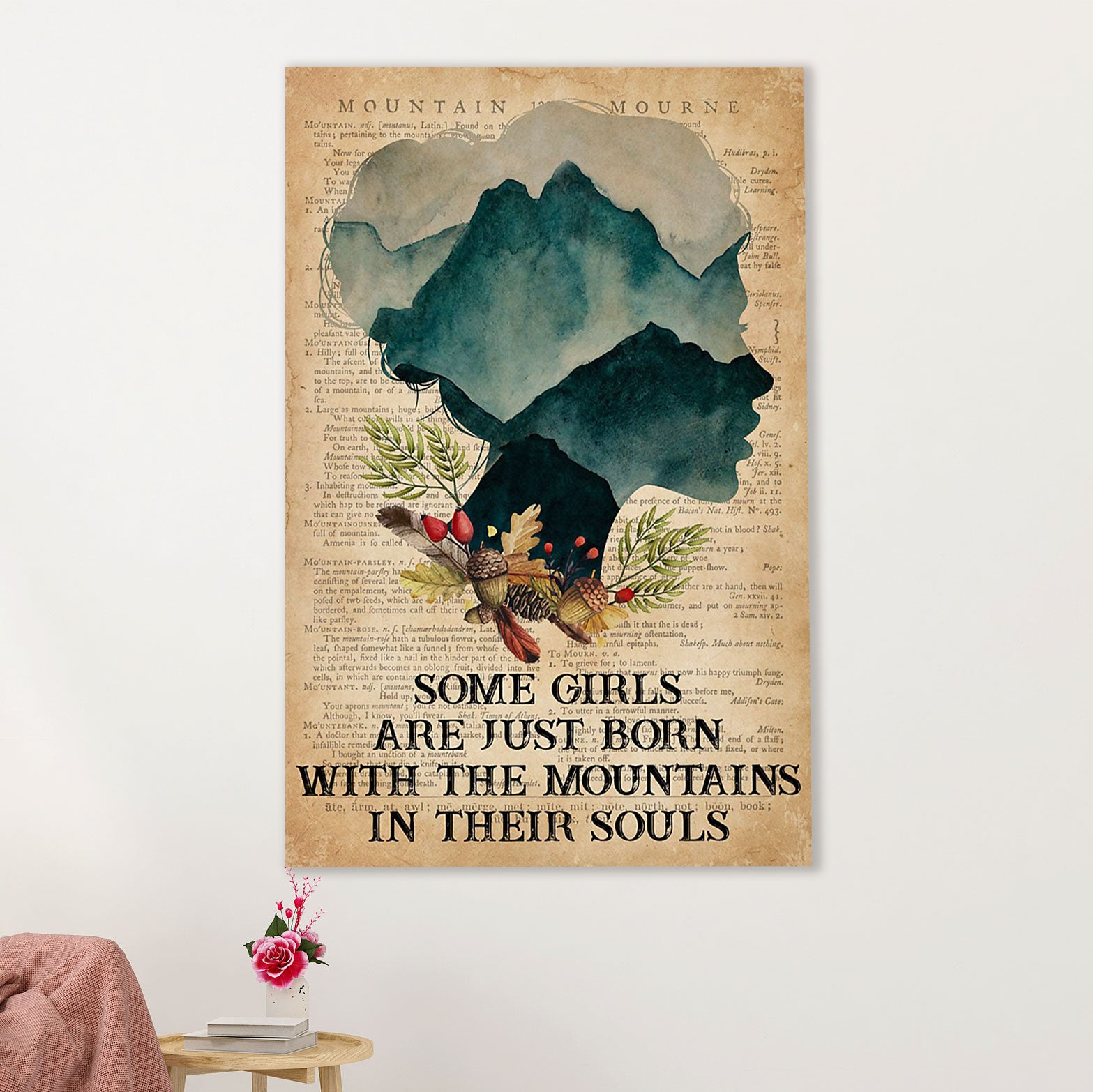 Camping Poster | Some Girls Are Just Born With The Mountain In Their Soul | Wall Art Gift for Camper