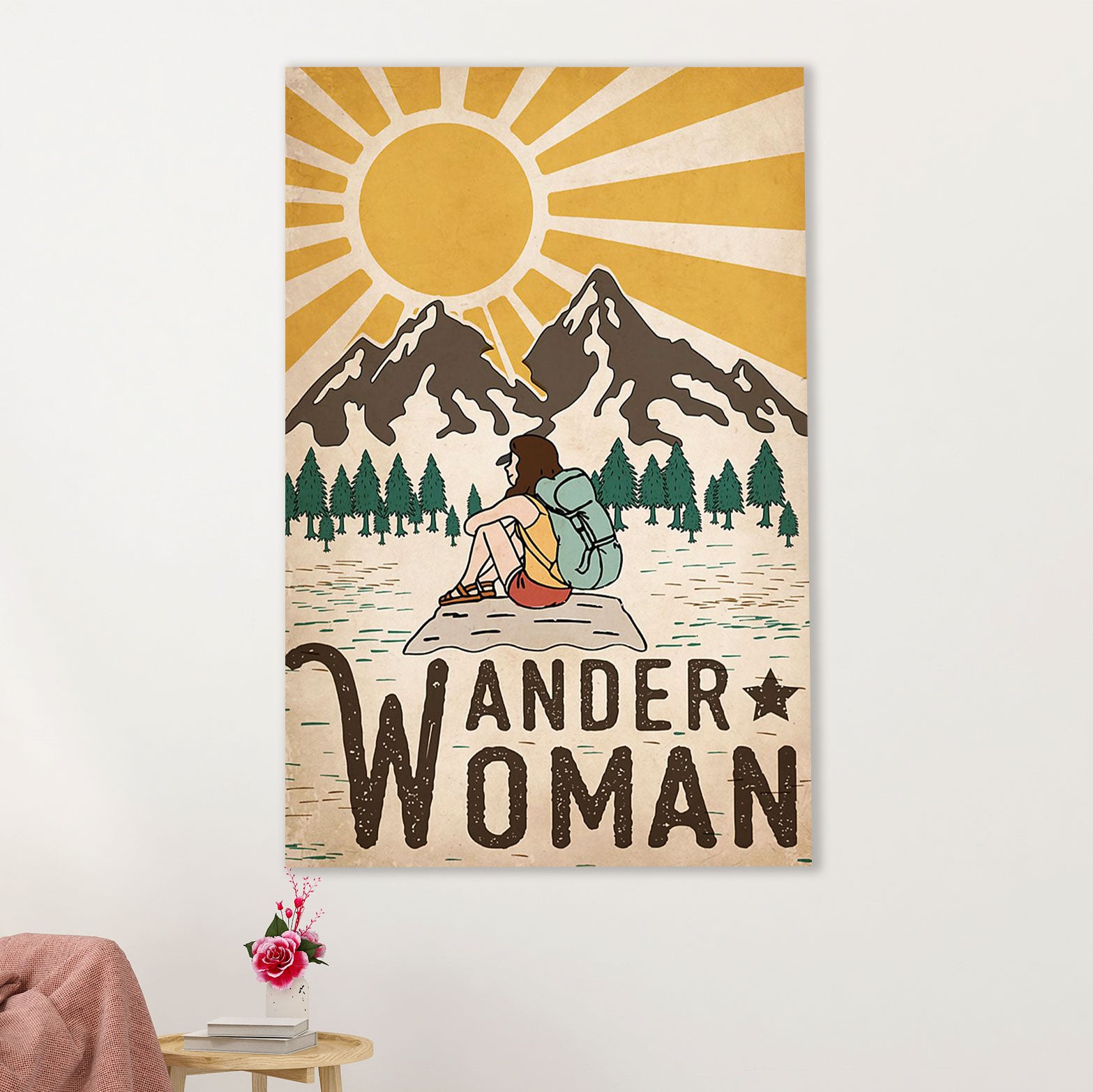 Camping Poster | Wander Woman | Wall Art Gift for Camper