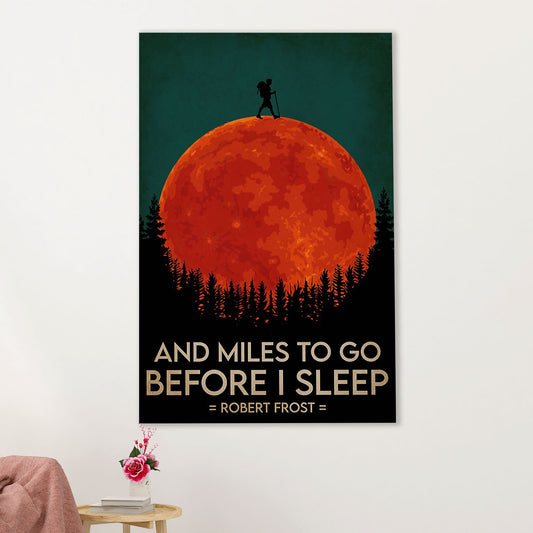 Camping Canvas | And Miles To Go Before I Sleep | Wall Art Gift for Campers