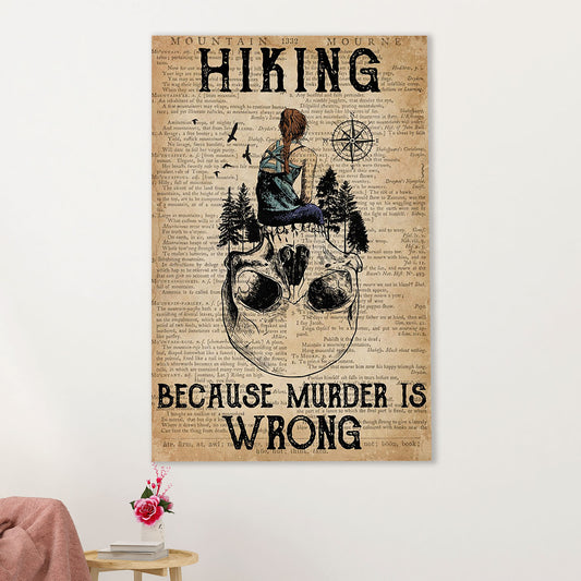 Camping Canvas | Hiking Because Murder Is Wrong | Wall Art Gift for Campers