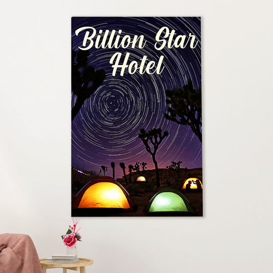 Camping Canvas | Billion Star Hotel | Wall Art Gift for Campers
