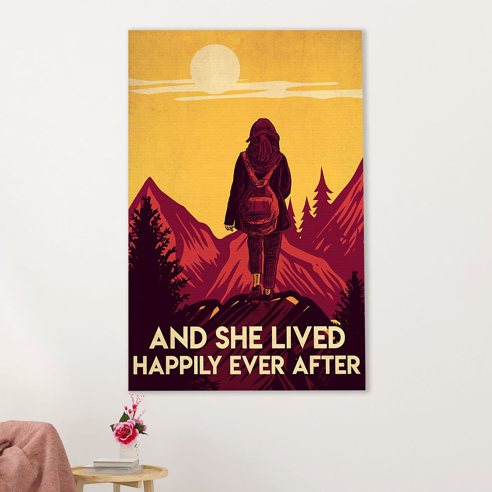 Camping Poster | And She Lived Happily Ever After | Wall Art Gift for Camper