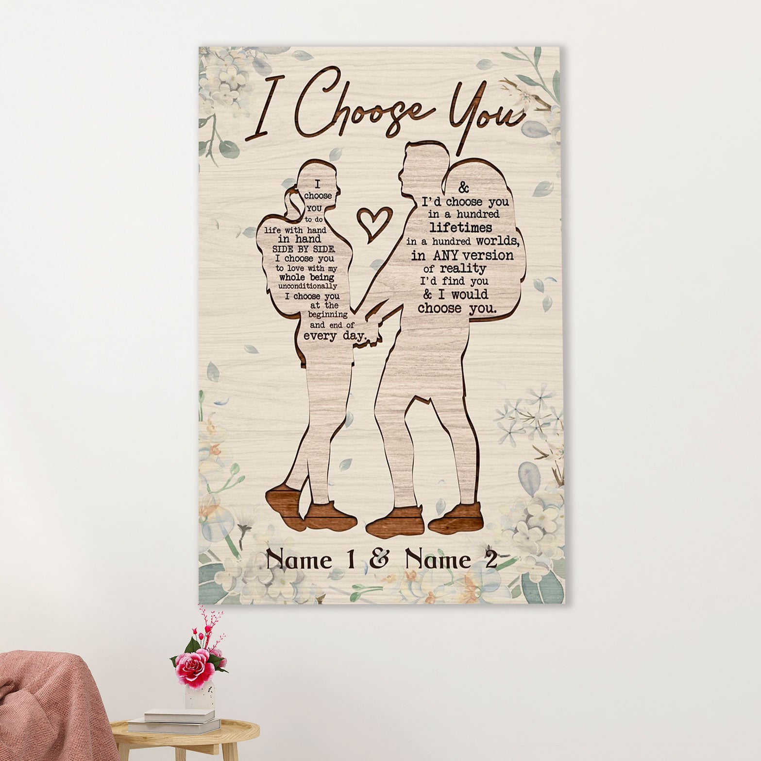 Camping Poster | Personalized Couple Name - I Choose You | Wall Art Gift for Camper