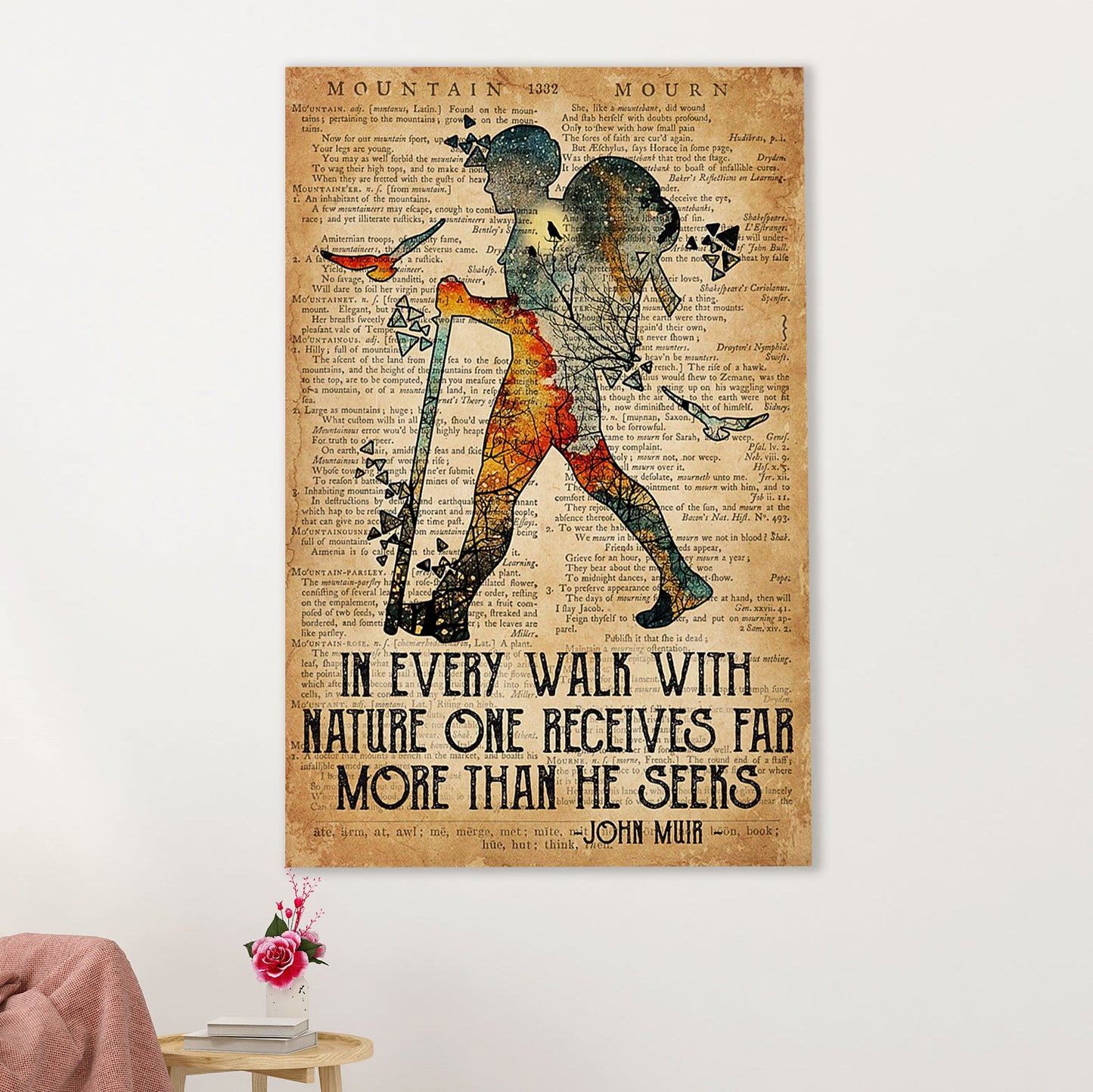 Camping Poster | Hiking - In Every Walk With Nature | Wall Art Gift for Camper