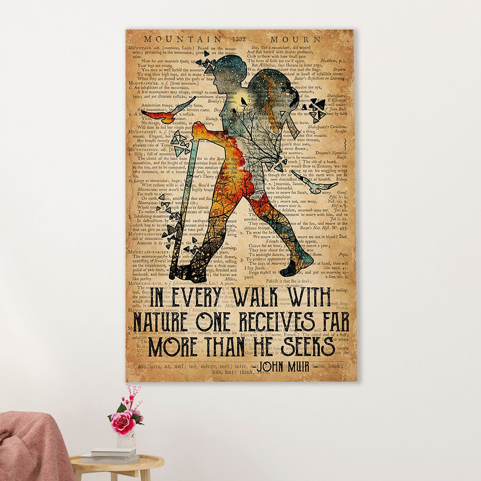 Camping Poster | Hiking - In Every Walk With Nature | Wall Art Gift for Camper