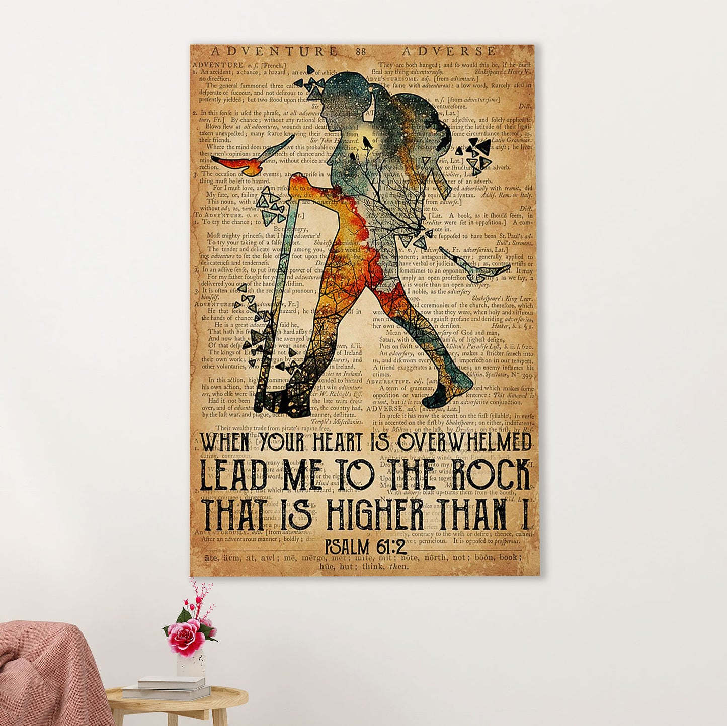 Camping Poster | Hiking - When Your Heart Is Overwhelmed | Wall Art Gift for Camper