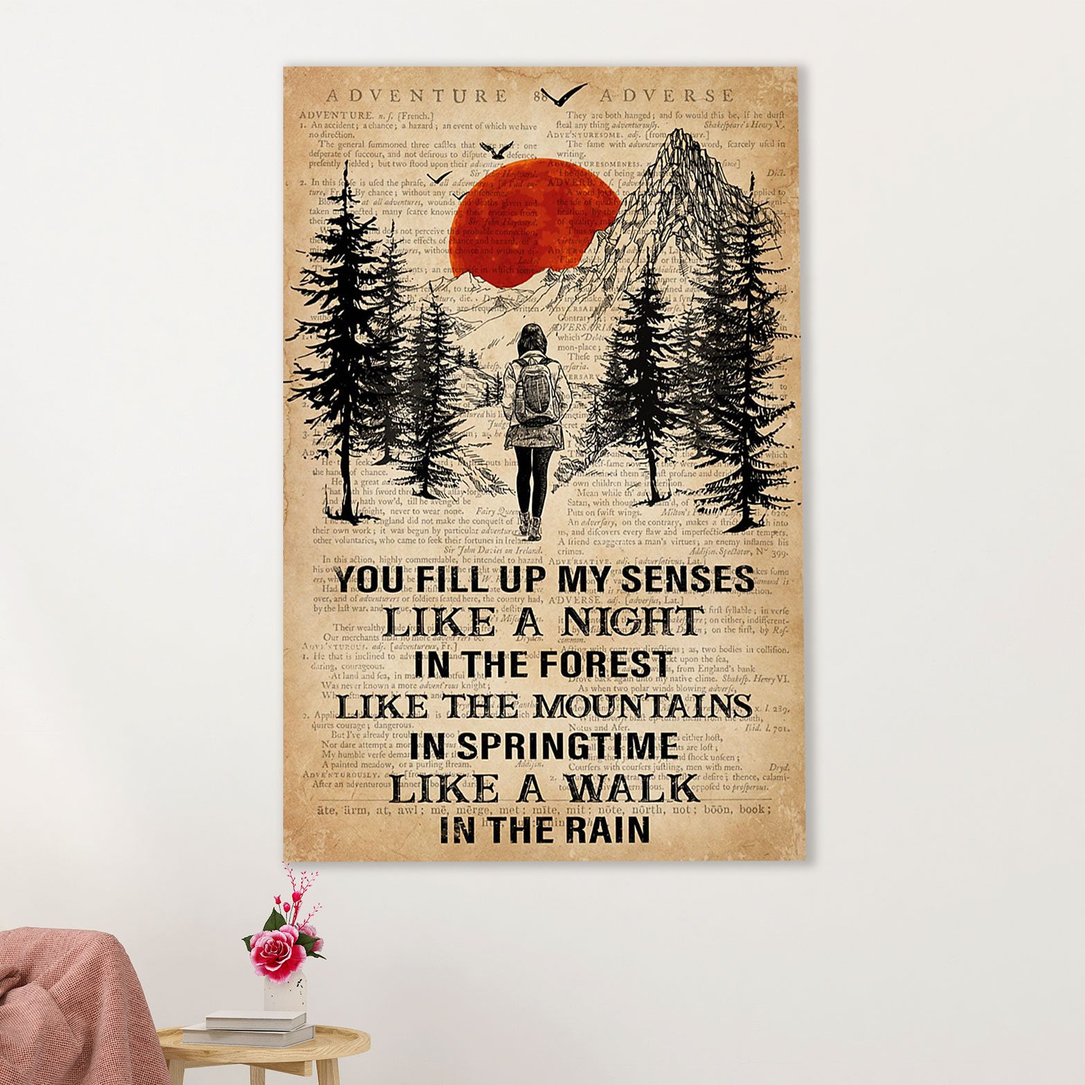 Camping Poster | Hiking - You Fill Up My Senses | Wall Art Gift for Camper